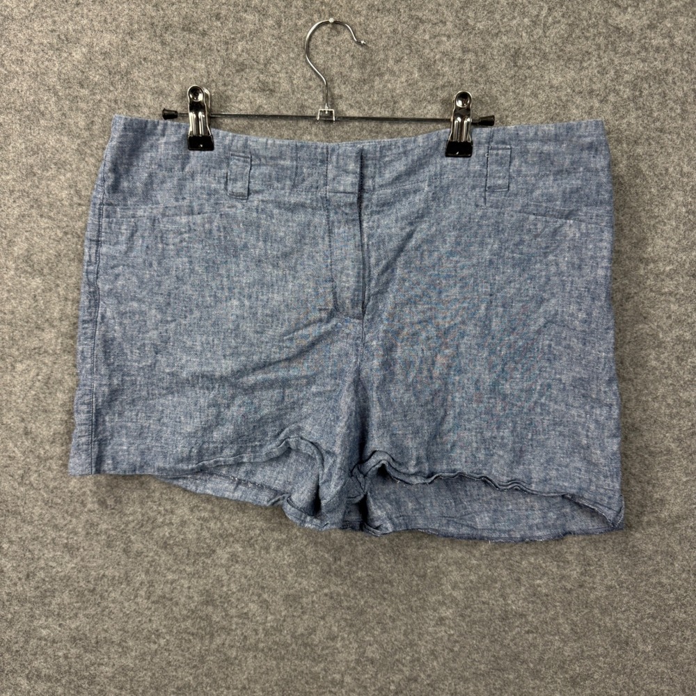 LOFT Outlet Women's Blue Linen Blend Shorts Size 10 Casual Summer Beach